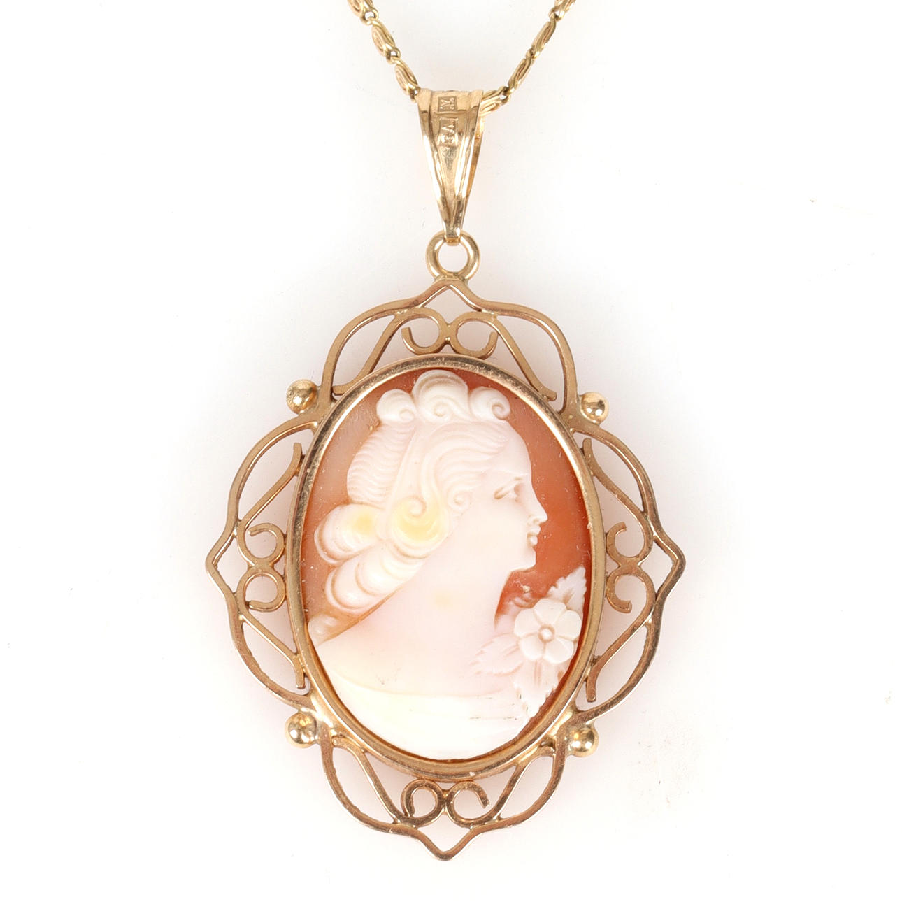 A PENDANT, CHAIN, gold, 18k, camel.