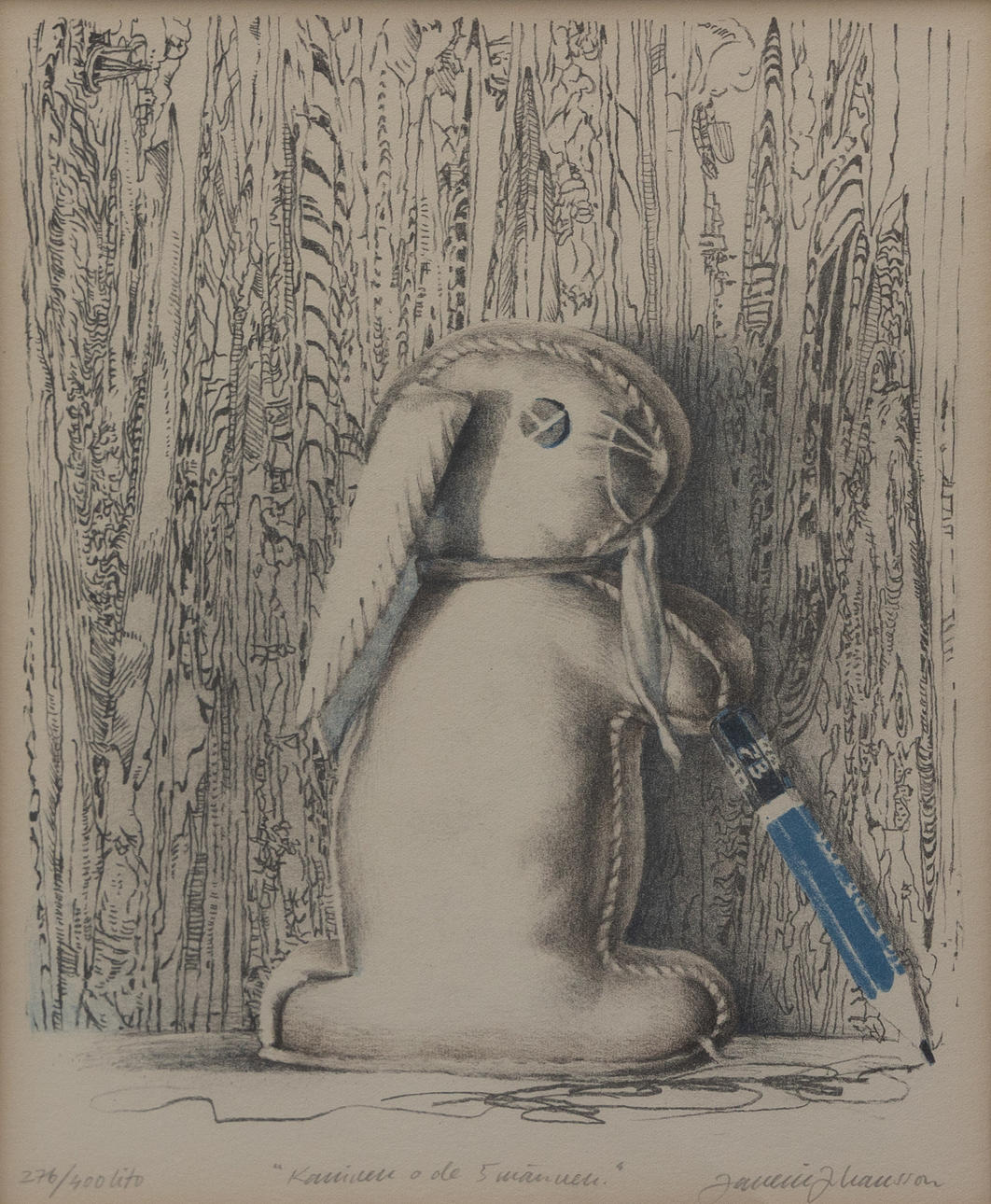 JANERIC JOHANSSON. Färglitografier, 2 st, nr 276/400 och provtryck, signerade.