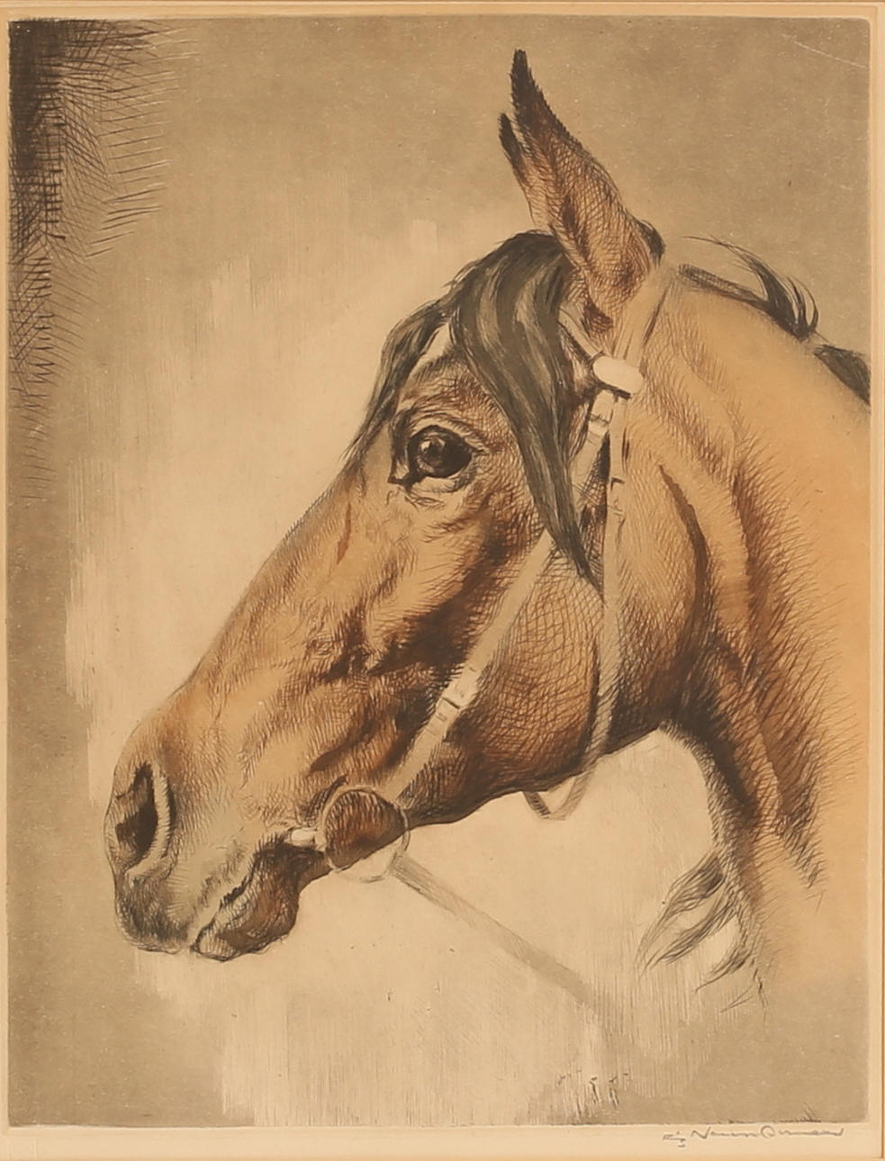 FRITZ NEUMANN. Etsning, signerad.