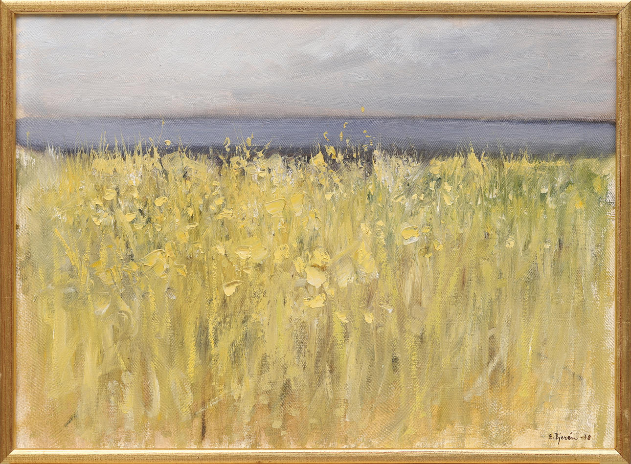 EKE BJERÉN. Beach meadow, oil on canvas, signed and dated -78.