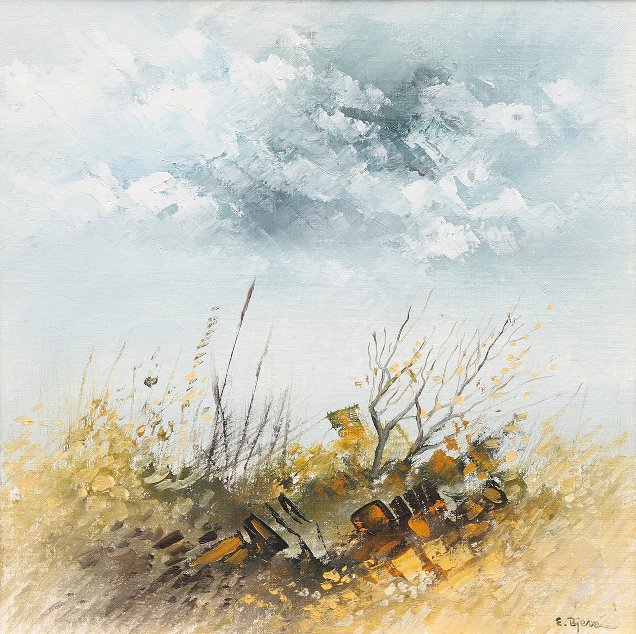 EKE BJERÉN. “October”, oil on canvas, signed.