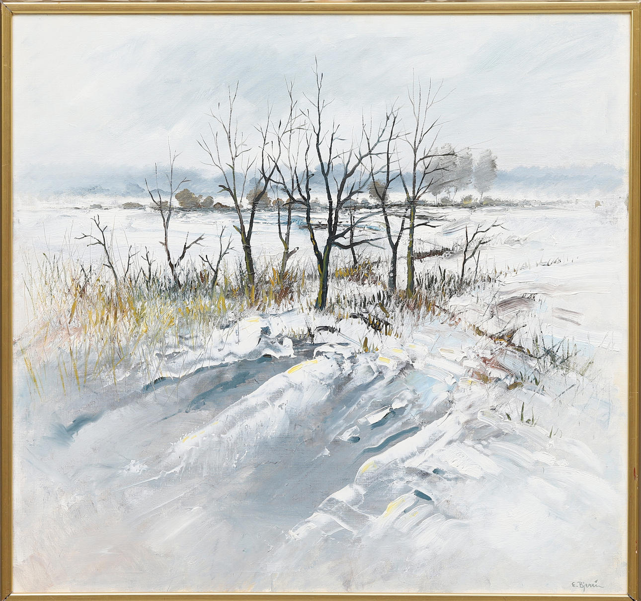 EKE BJERÉN. Winter Landscape. Oil on canvas. Signed.