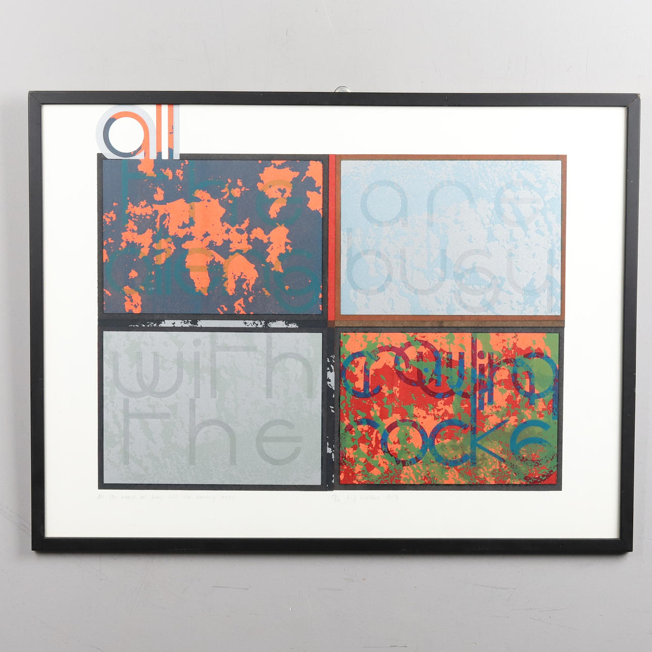 JEFF INSTONE, Lithograph, “All the aliens”, signed and dated 1973.