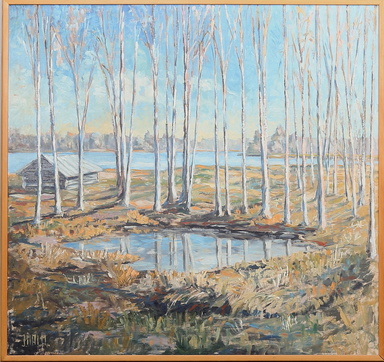 JOHN MALM. "Motiv från Daläven, nära Gysinge" Olja på duk. Signerad och daterad -41.