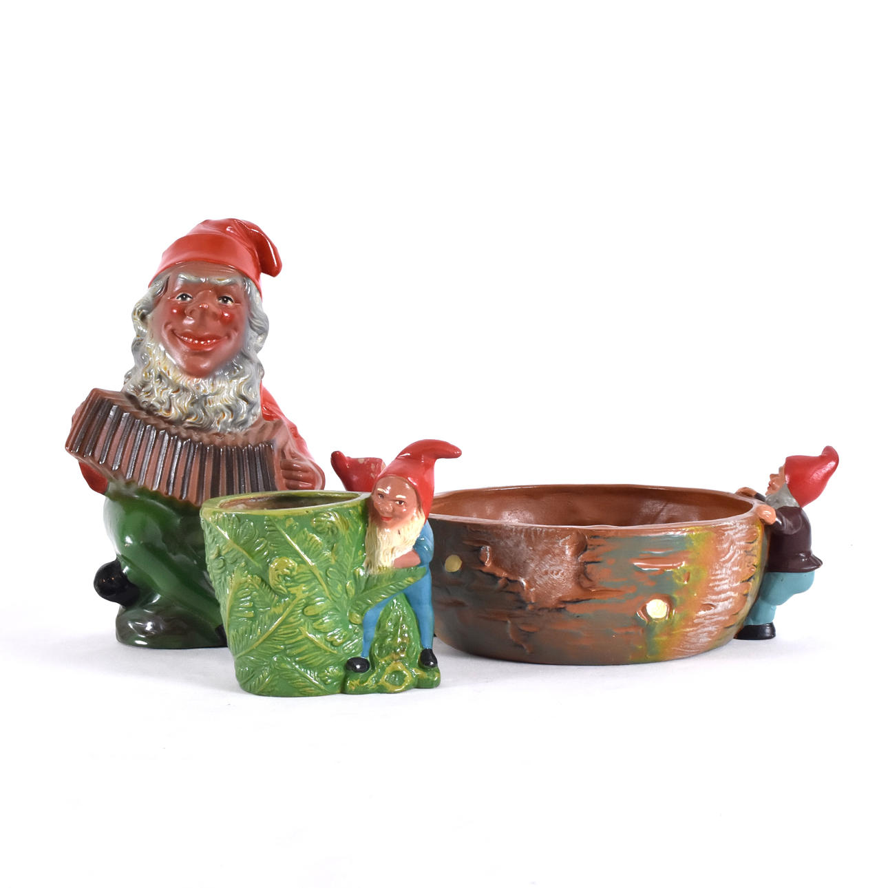 3 DELAR KERAMIK MED TOMTAR.