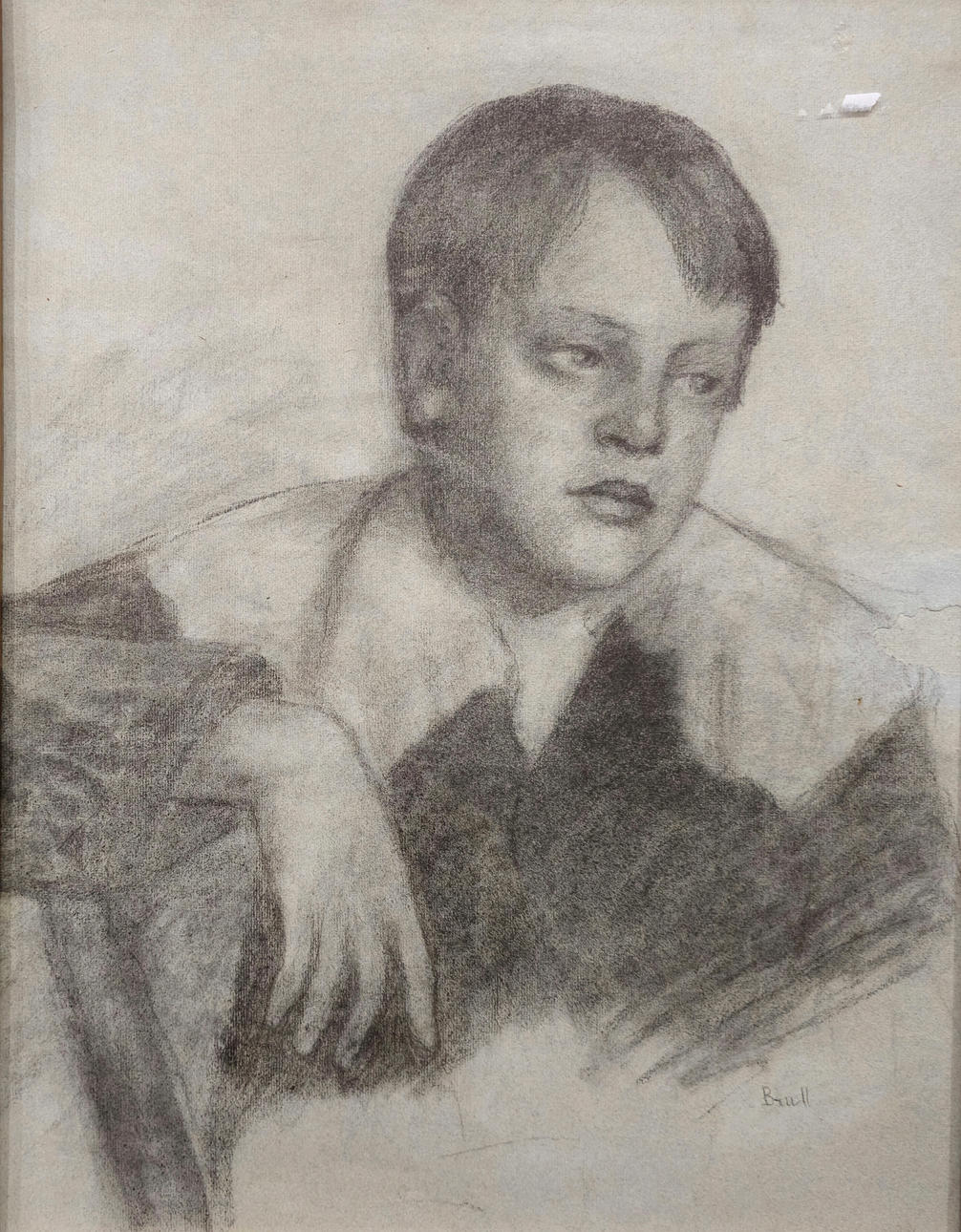 JOAN BRULL. BOY. PENCIL ON PAPER.