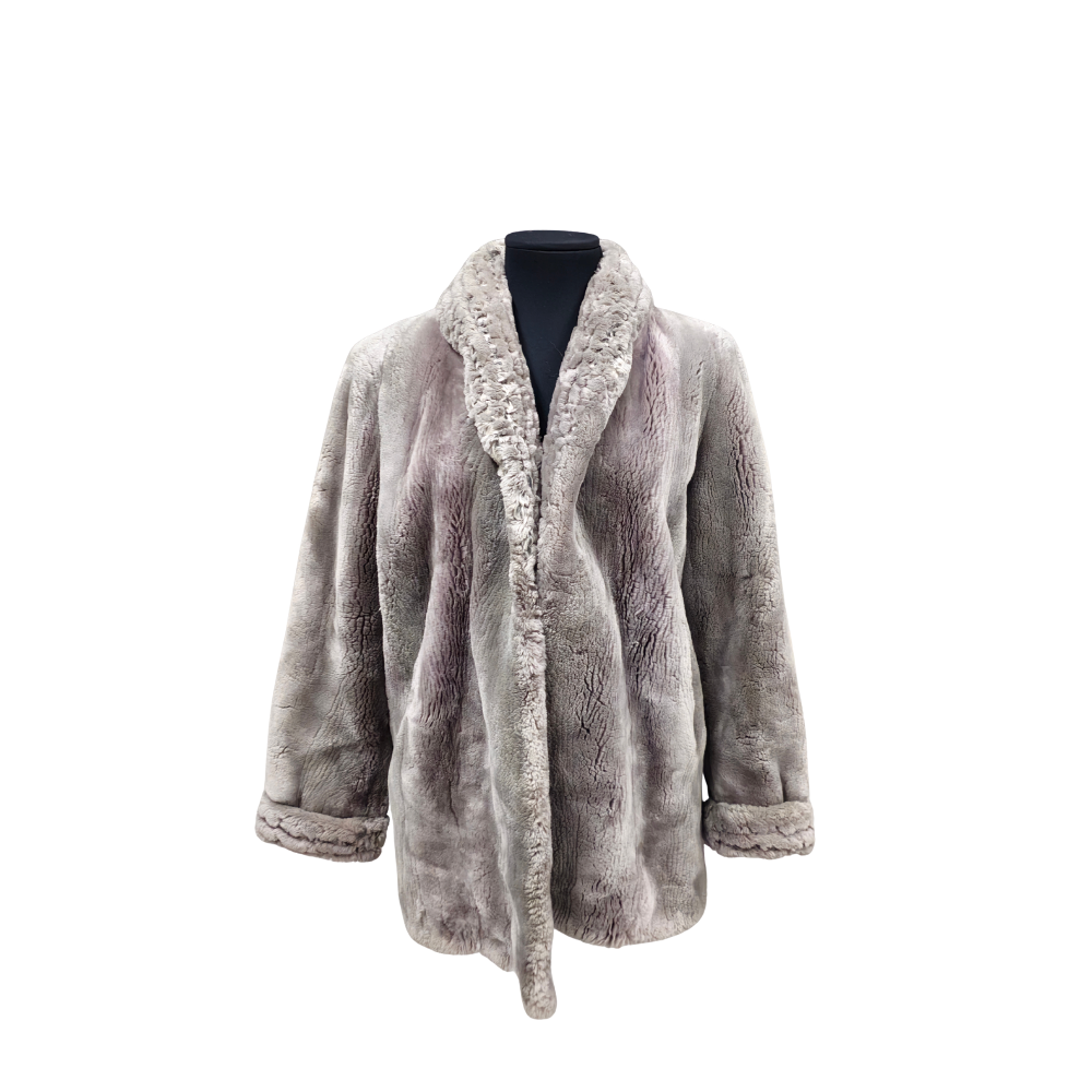 SHAVED BEAVER LEATHER COAT.