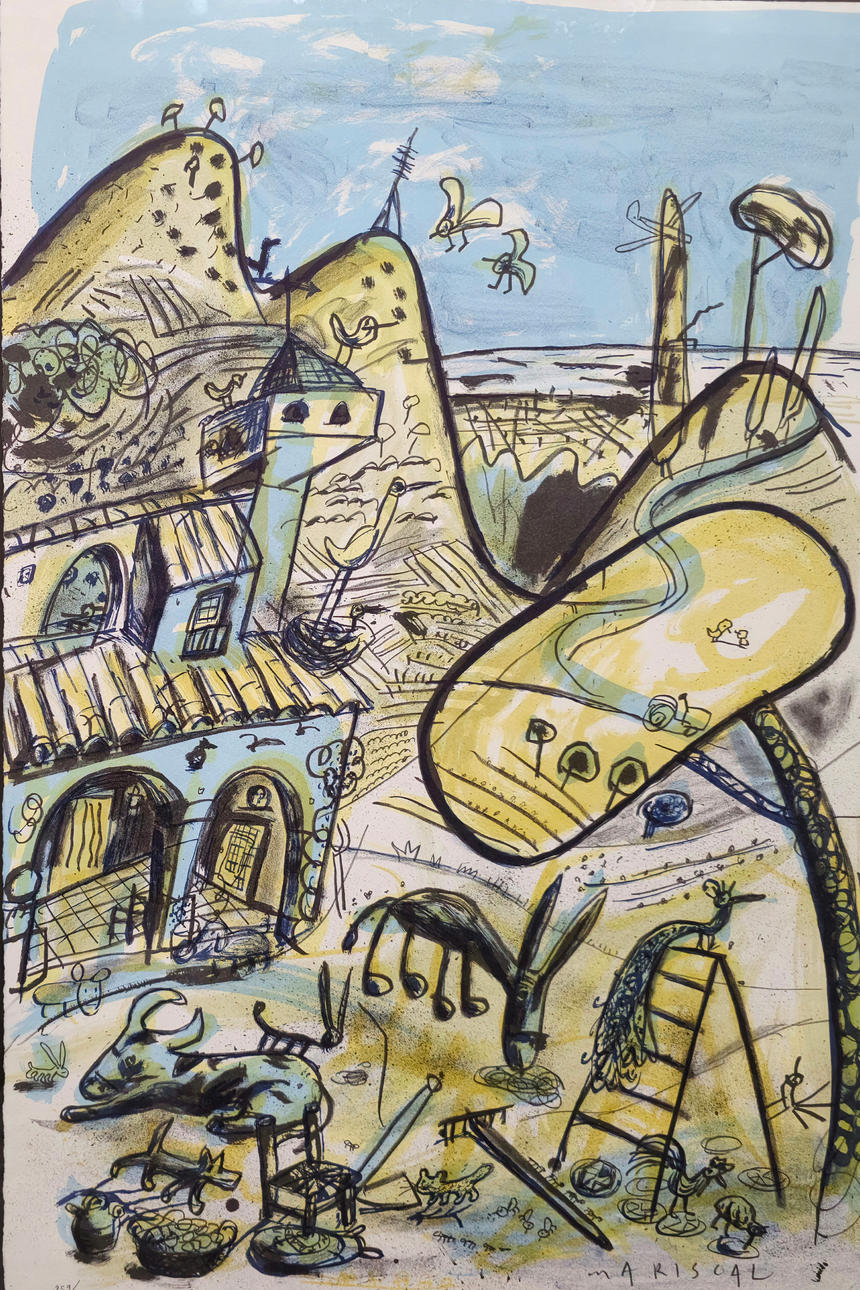 JAVIER MARISCAL. FARM. LITHOGRAPH ON ARCHES PAPER.