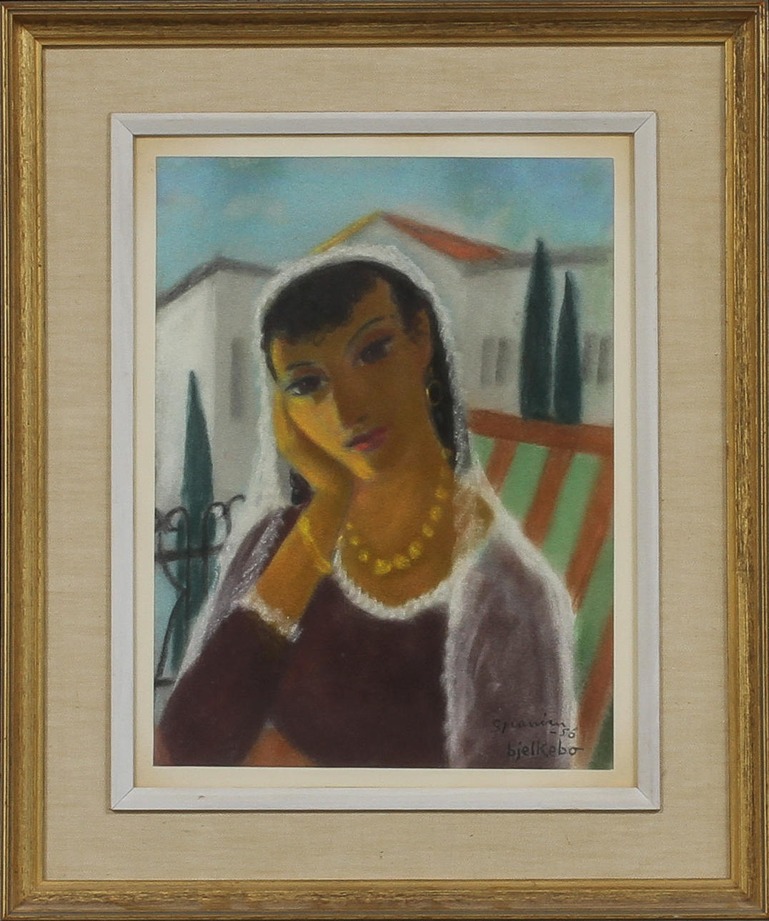 GÖSTA BJELKEBO. pastell, sign o dat Spanien -56.