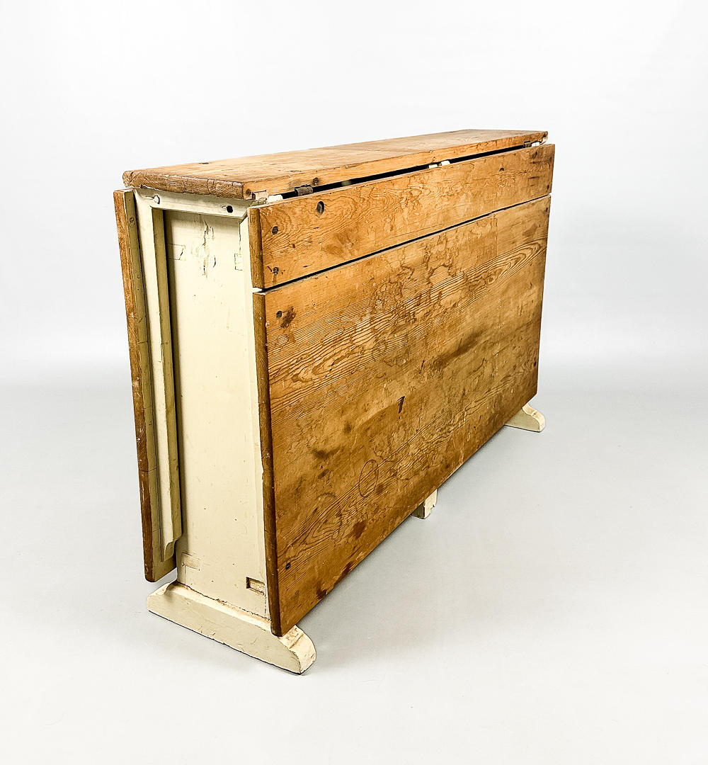 A 19th century wooden percussion table.