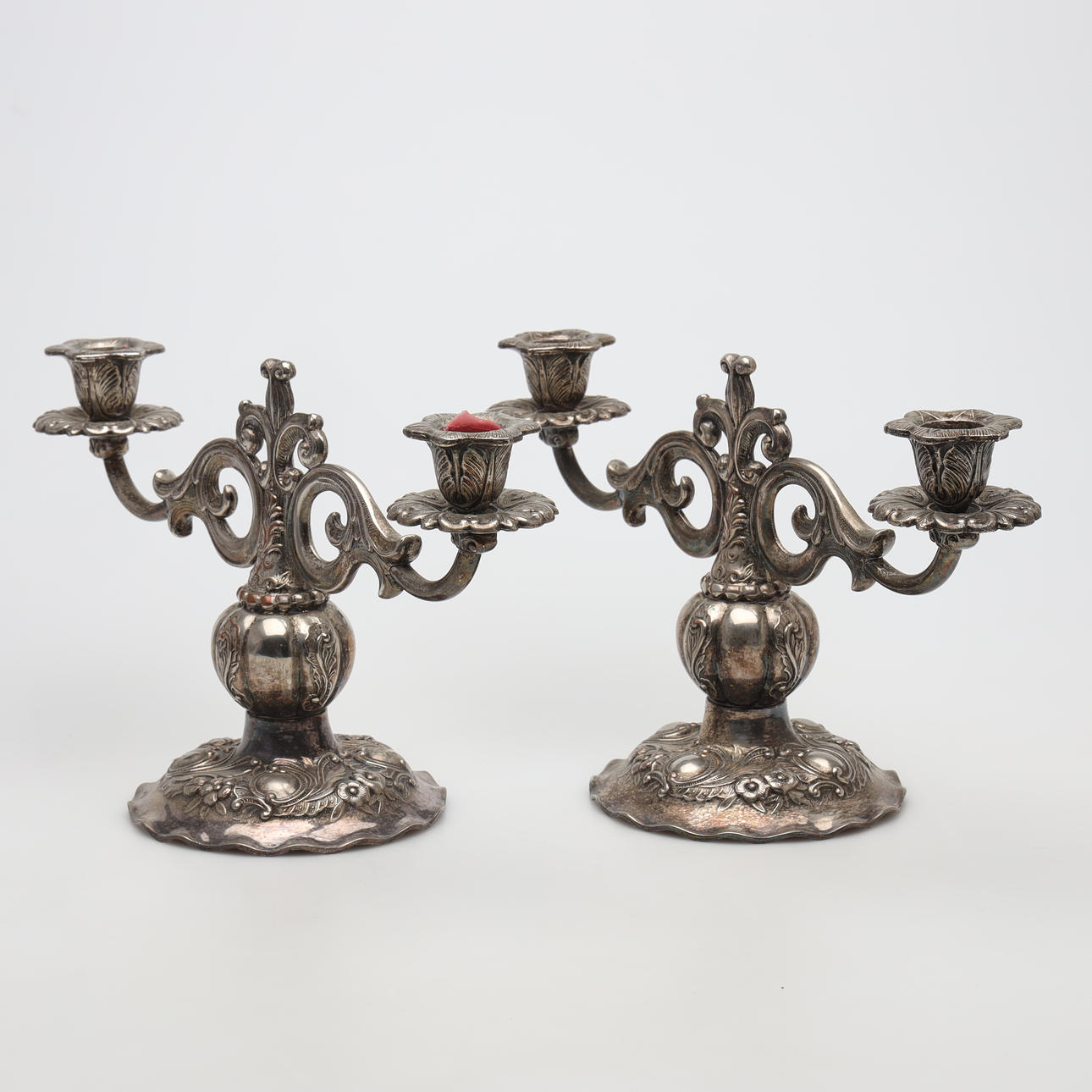 KANDELABRAR ett par, nysilver.