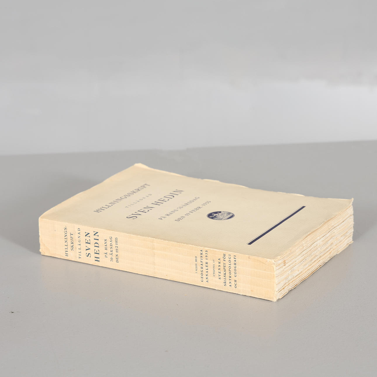 TRIBUTE LETTER dedicated to Sven Hedin.