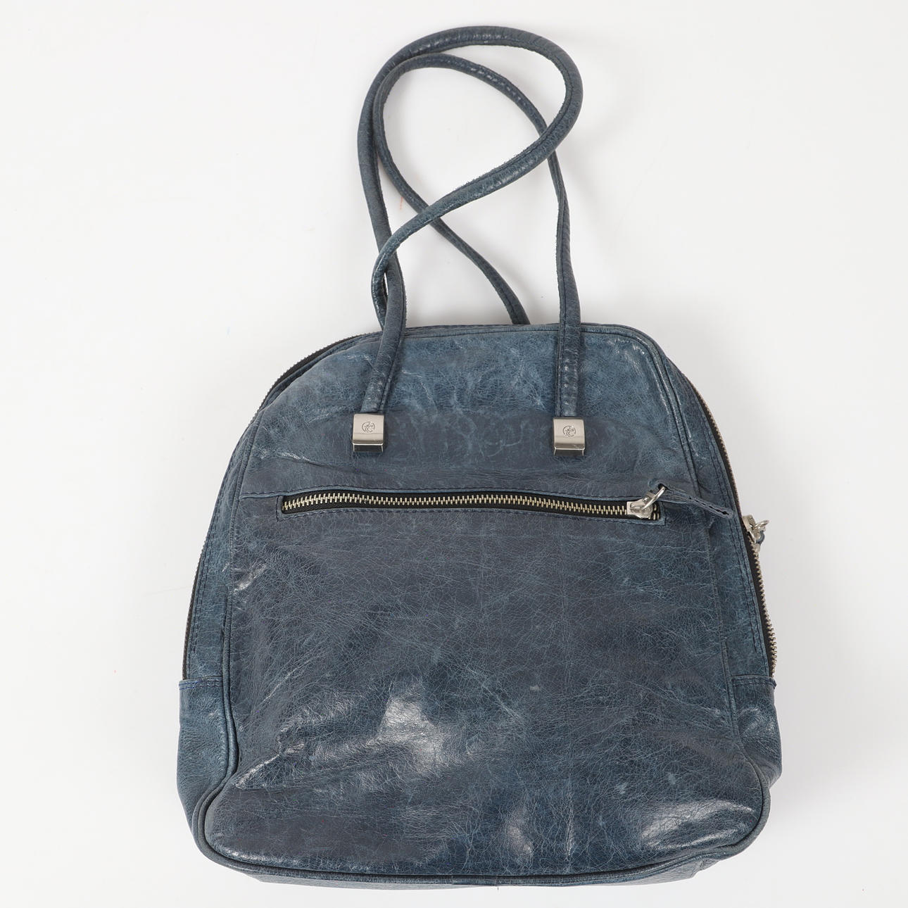 BAG, blue leather, Adax.