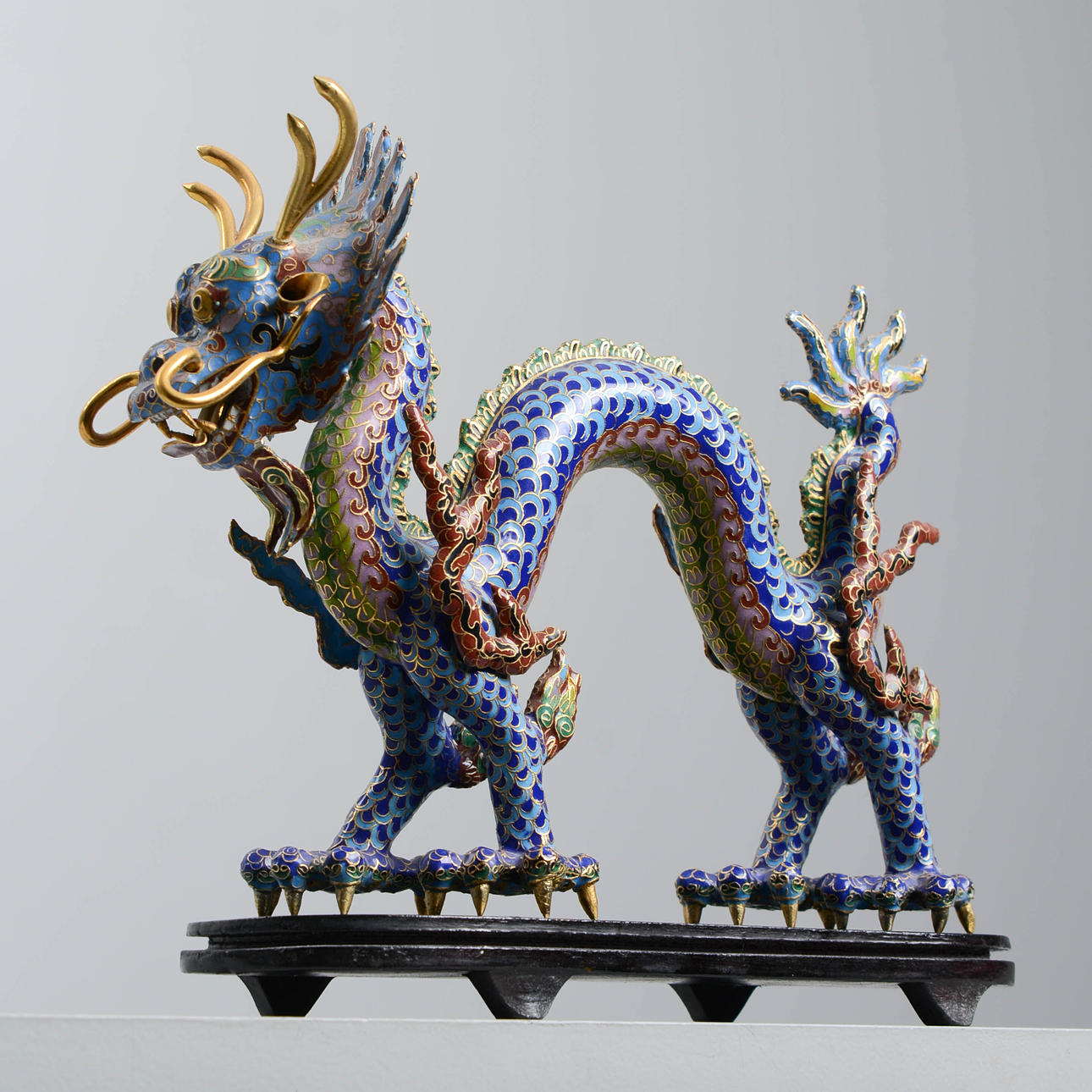 FIGURINE, dragon, cloisonné, China.