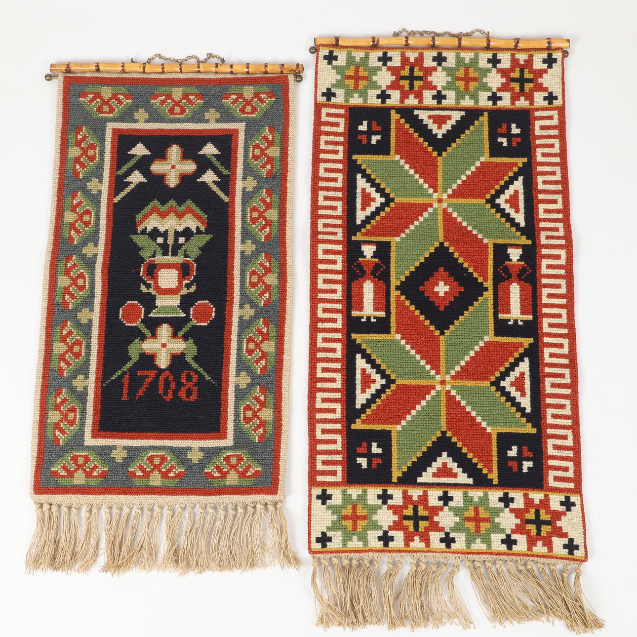 Twist stitched two bonads, 20th century.