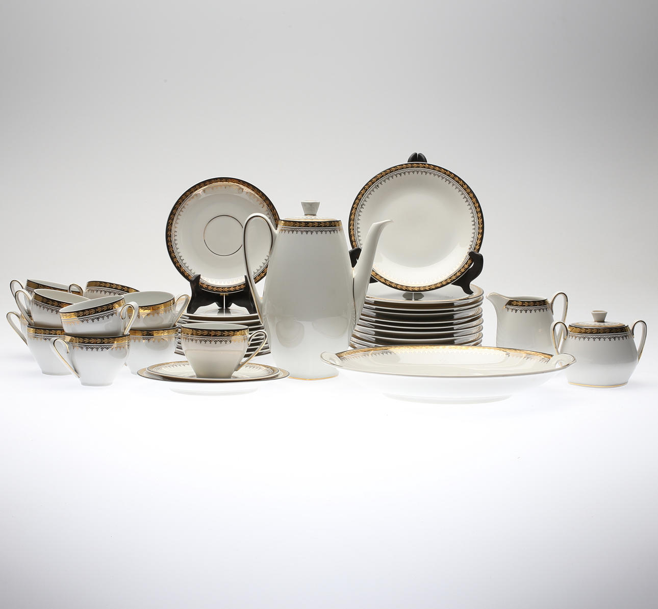 KAFFESERVIS, 26 delar, porslin, Hertel-Jacob, Bavaria, Tyskland.