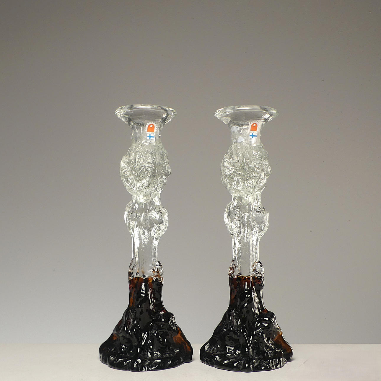 PERTTI SANTALAHTI. ljusstakar, glas, ett par, Humppila Finland.