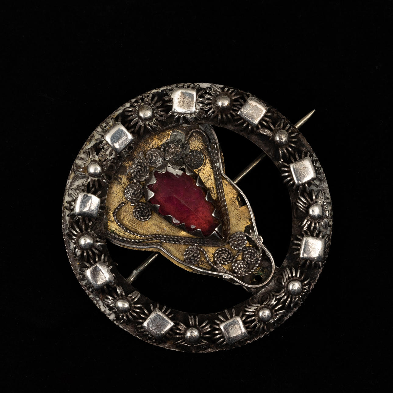 A 19th century silver brooch.