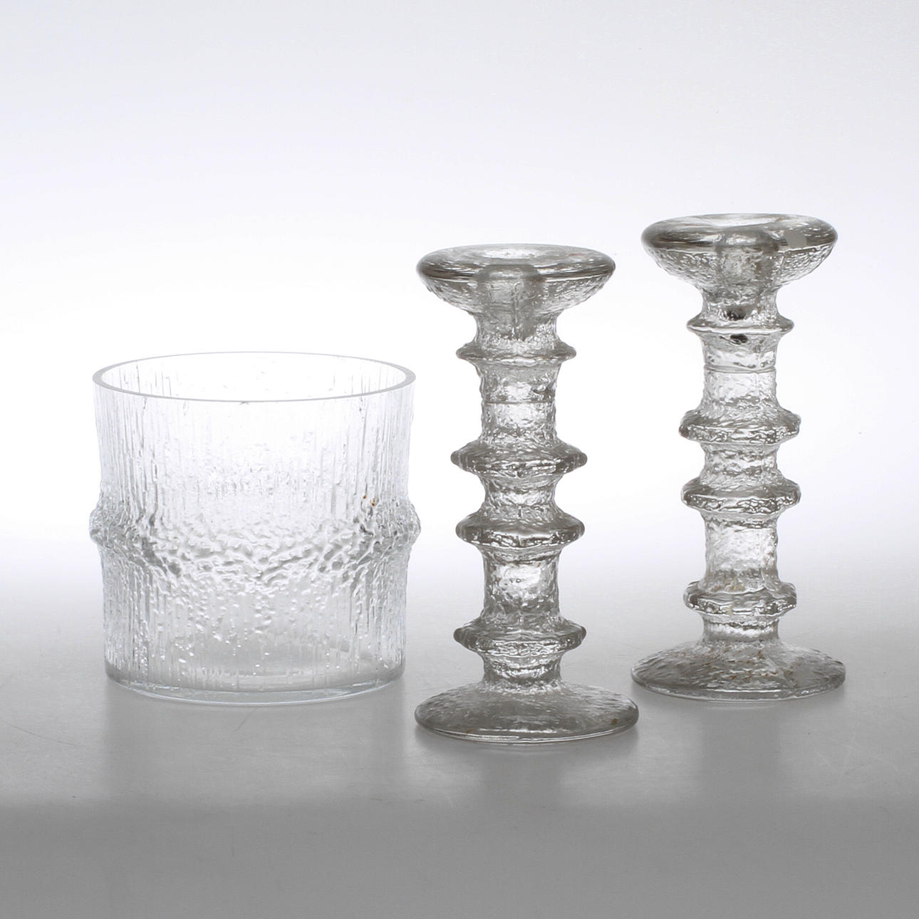 LJUSSTAKAR 2 st, "Festivo" Timo Sarpaneva, SKÅL, "Niva", Tapio Wirkkala, Iittala.