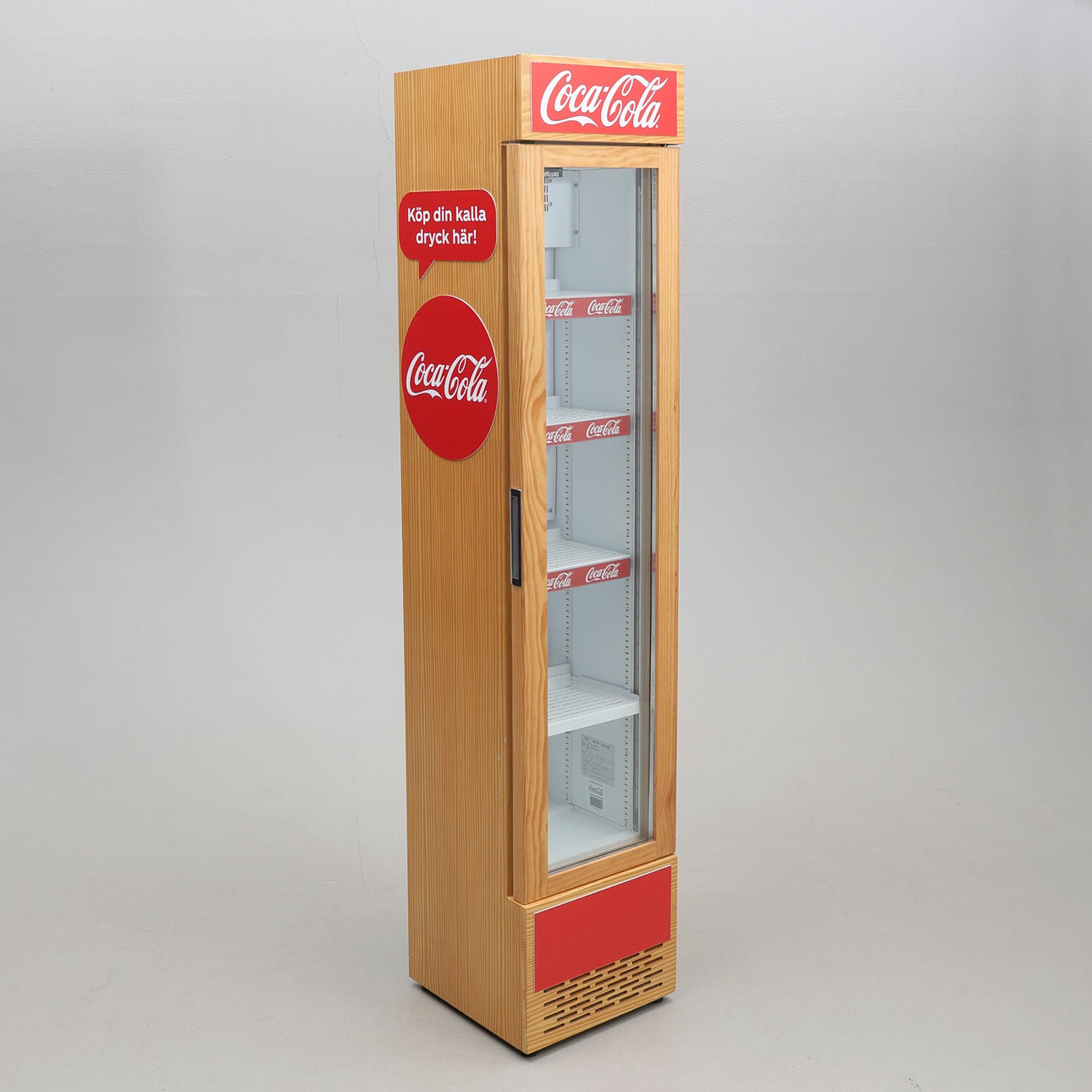 KYLSKÅP, trä exteriör, Coca Cola, Efficold.