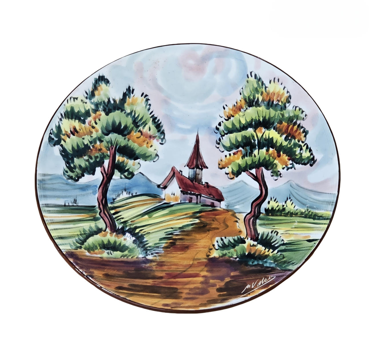 Ceramic decorative Dsih. Signed.