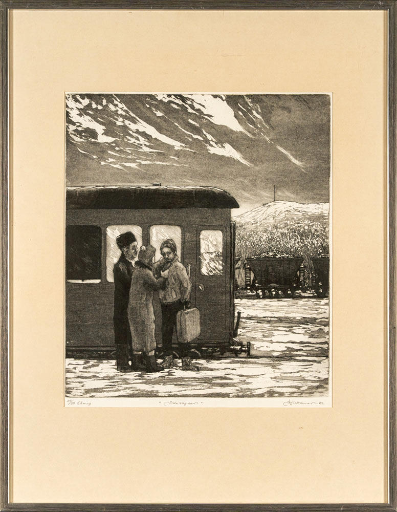 STIG PETTERSSON. Etching, “Last Chariot”.