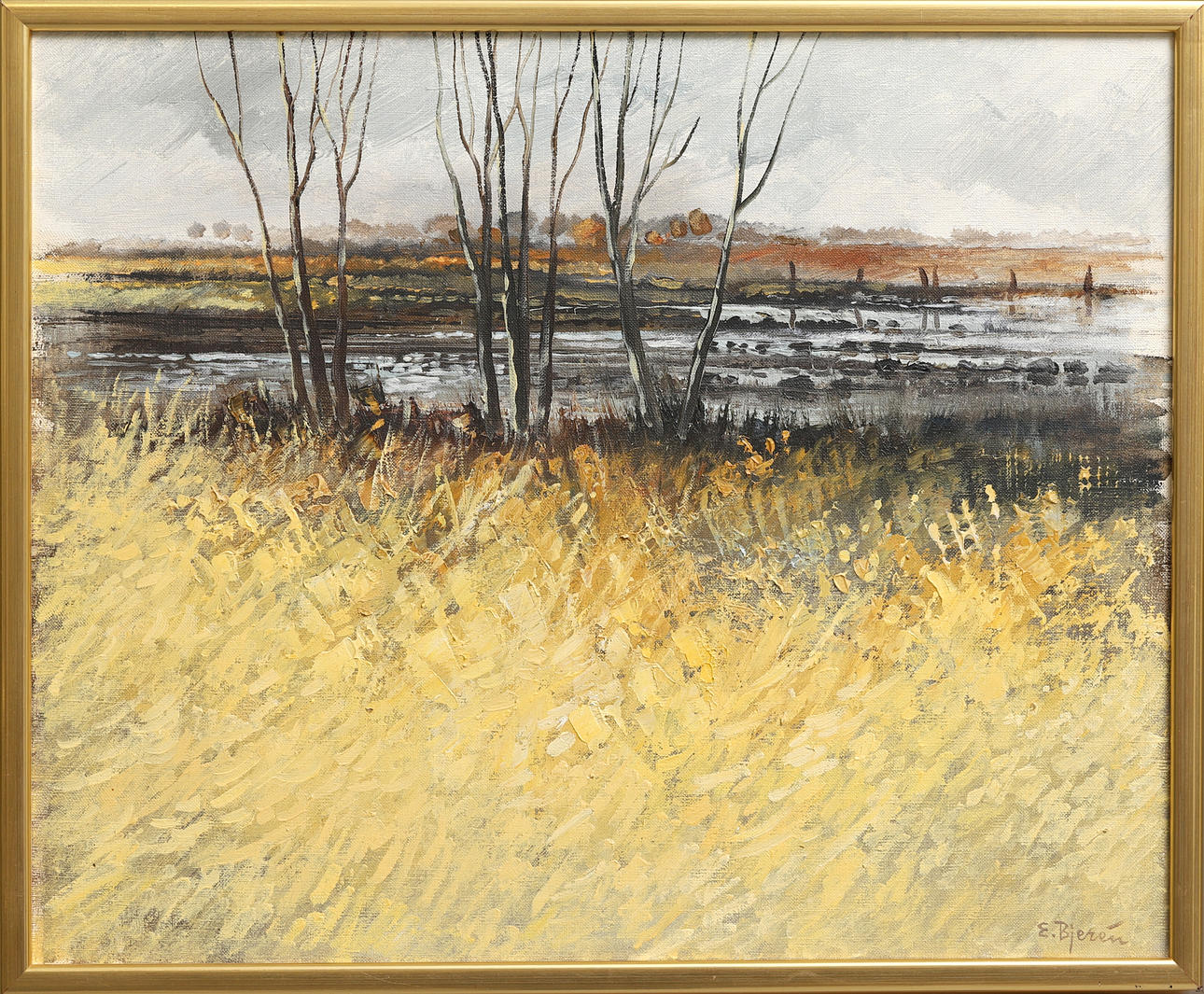 EKE BJERÉN. “Autumn sun”, oil on canvas, signed.