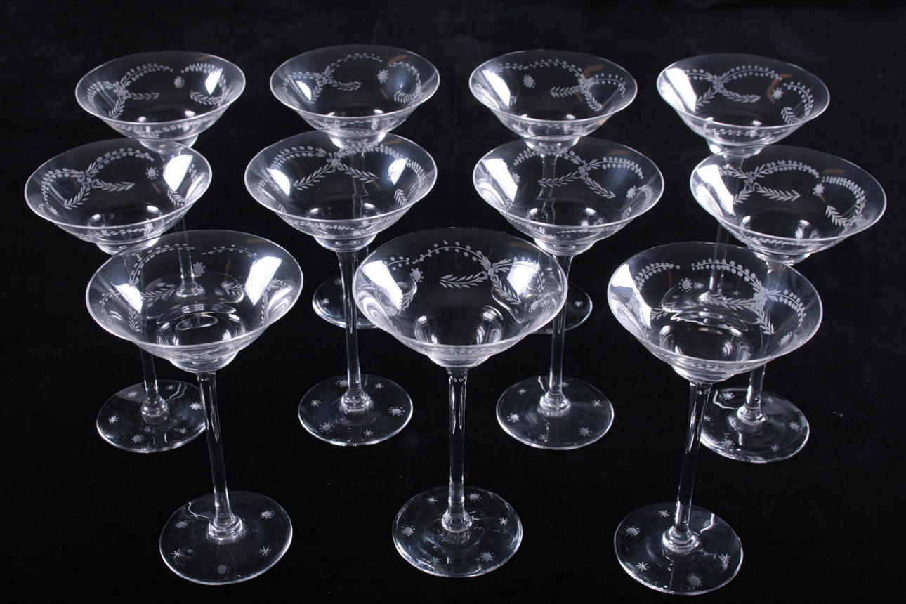 MARTINIGLAS med slipad dekor, kristallglas, 11 st.