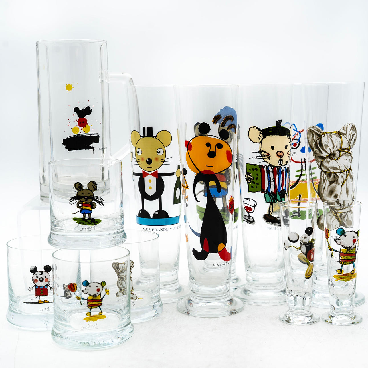 LASSE ÅBERG. Glass tableware, 13 pieces.