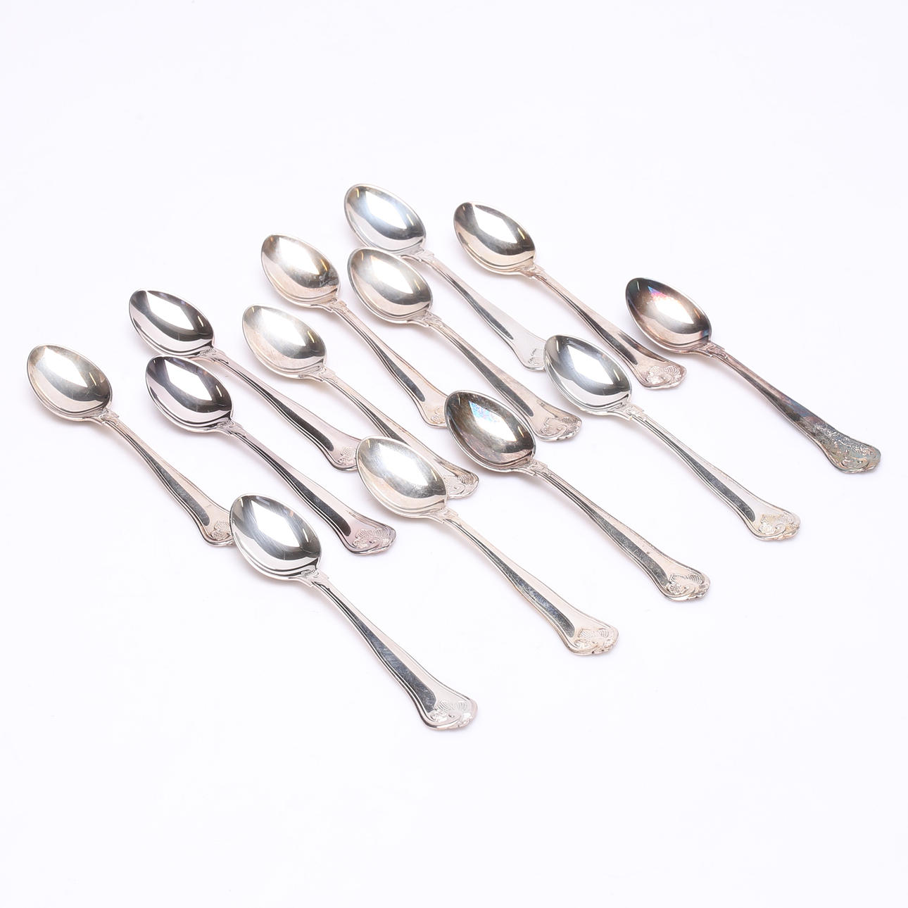 COFFEE SPOONS, 13pcs, silver, approx. 205 grams.