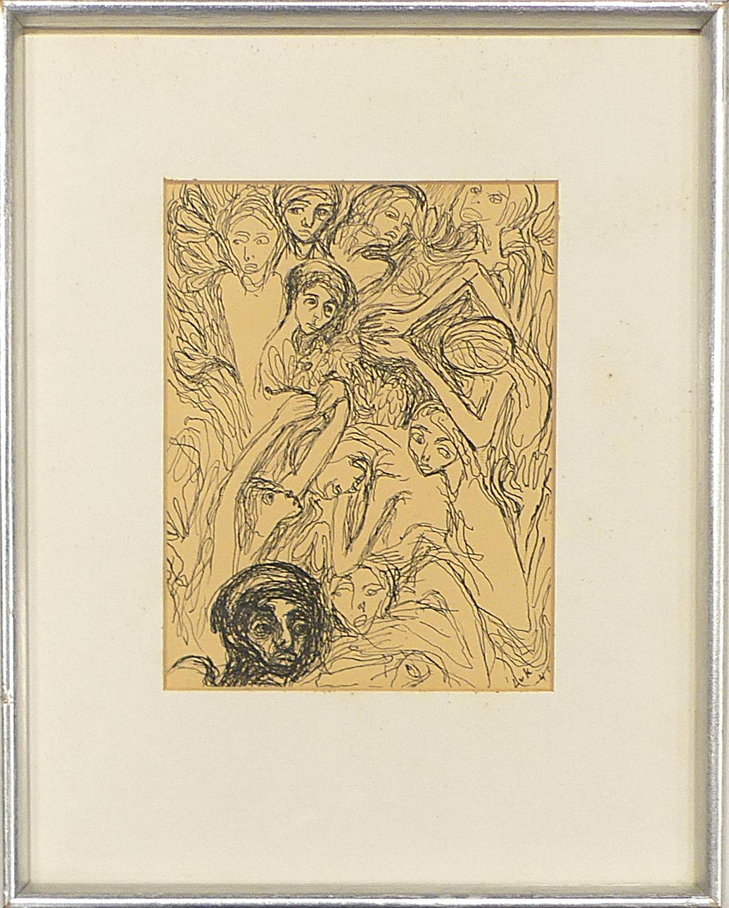 LILIAN VON KRUSENSTJERNA. drawing, monogram signed.