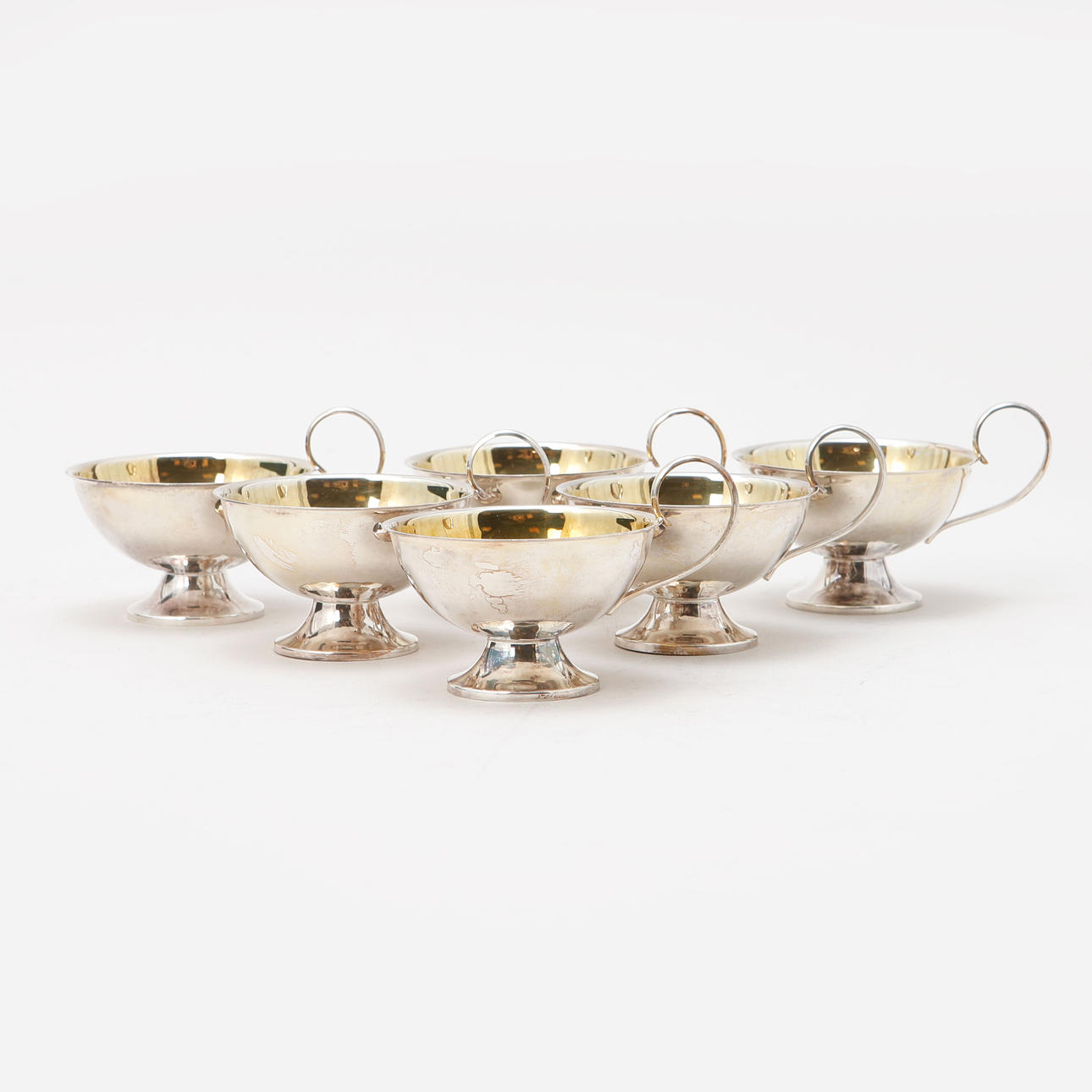 Punch cups, 6 pieces, silver. Weight 190 grams.