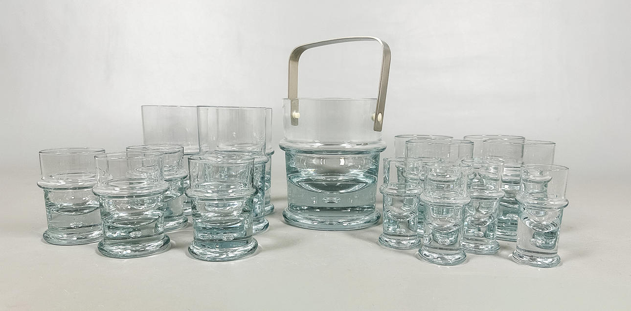 SIDSE WERNER. SERVISDELAR, 16 delar, "High Life", Holmegaard, Danmark.