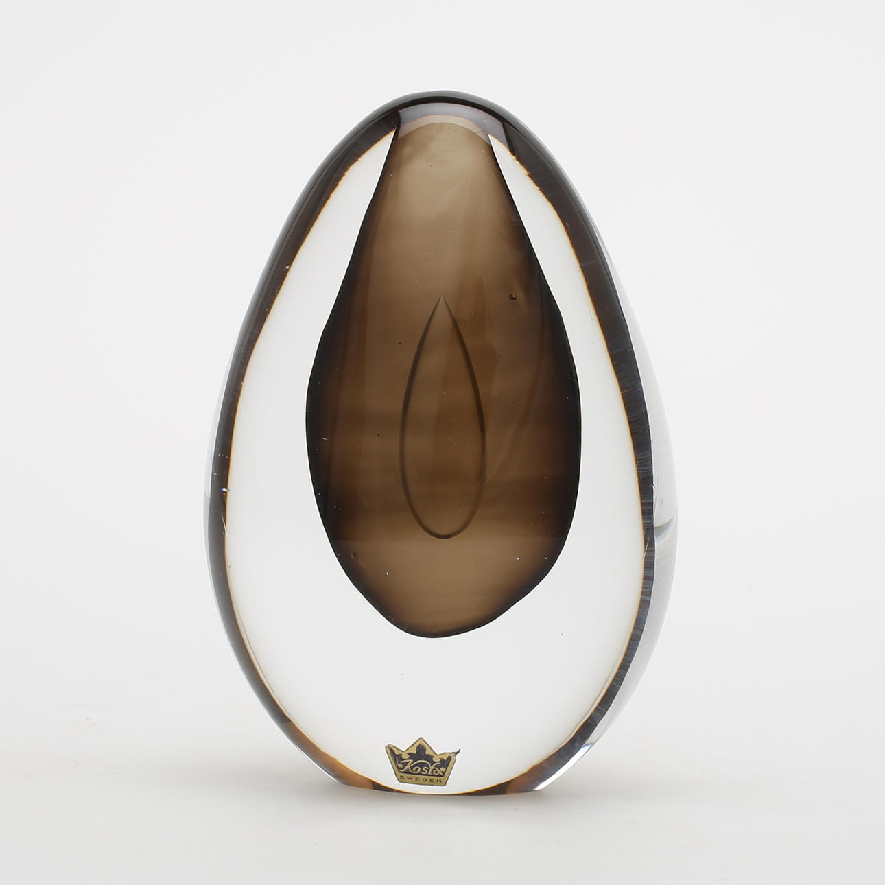 SKULPTUR, glas, Vicke Lindstrand Kosta, signerad.