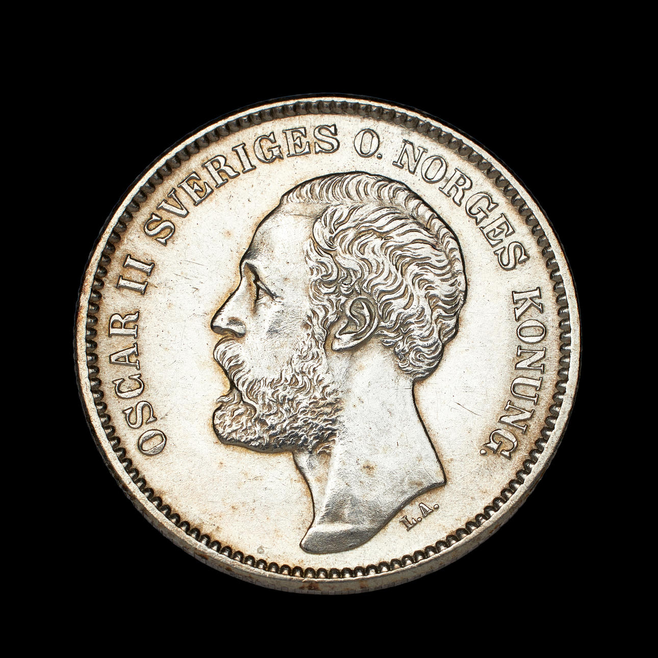SILVER COIN, Oscar II, 2 kr, 1876.