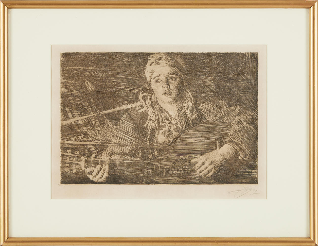 ANDERS ZORN. “Ols Maria”, etching.