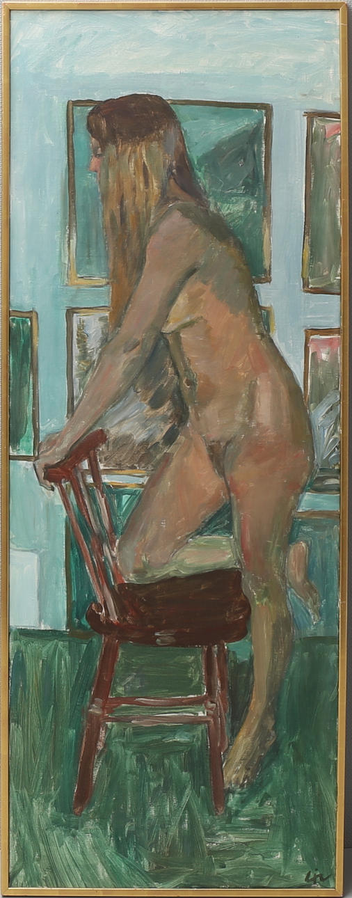 CALLE JOHANSSON. "Eva". Olja på duk, signerad, daterad 78 a tergo.