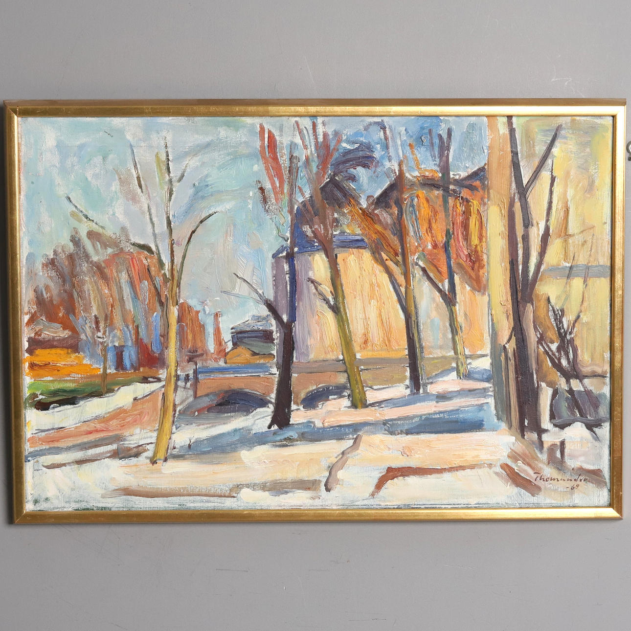 HARRY THOMANDER. OIL ON CANVAS, “Örebro castle”, signed & dated -69.