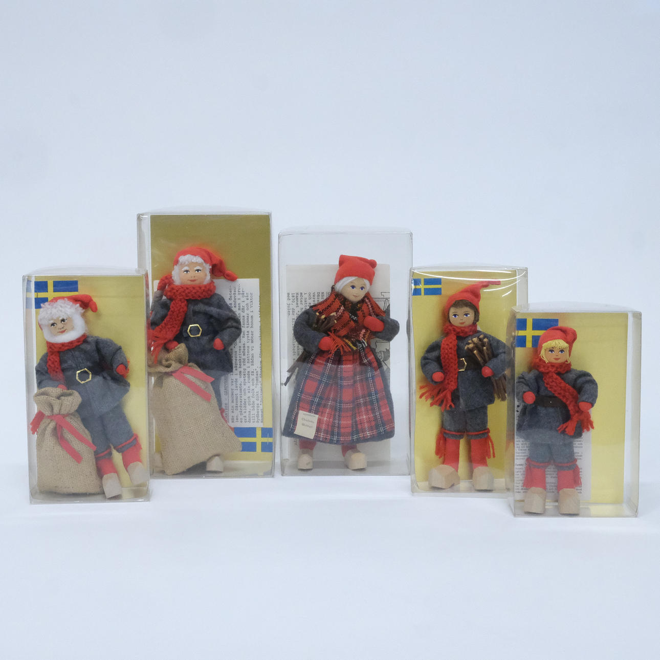 DOLLS, GNOMES, CHARLOTTE WEIBULL, FIVE PIECES.