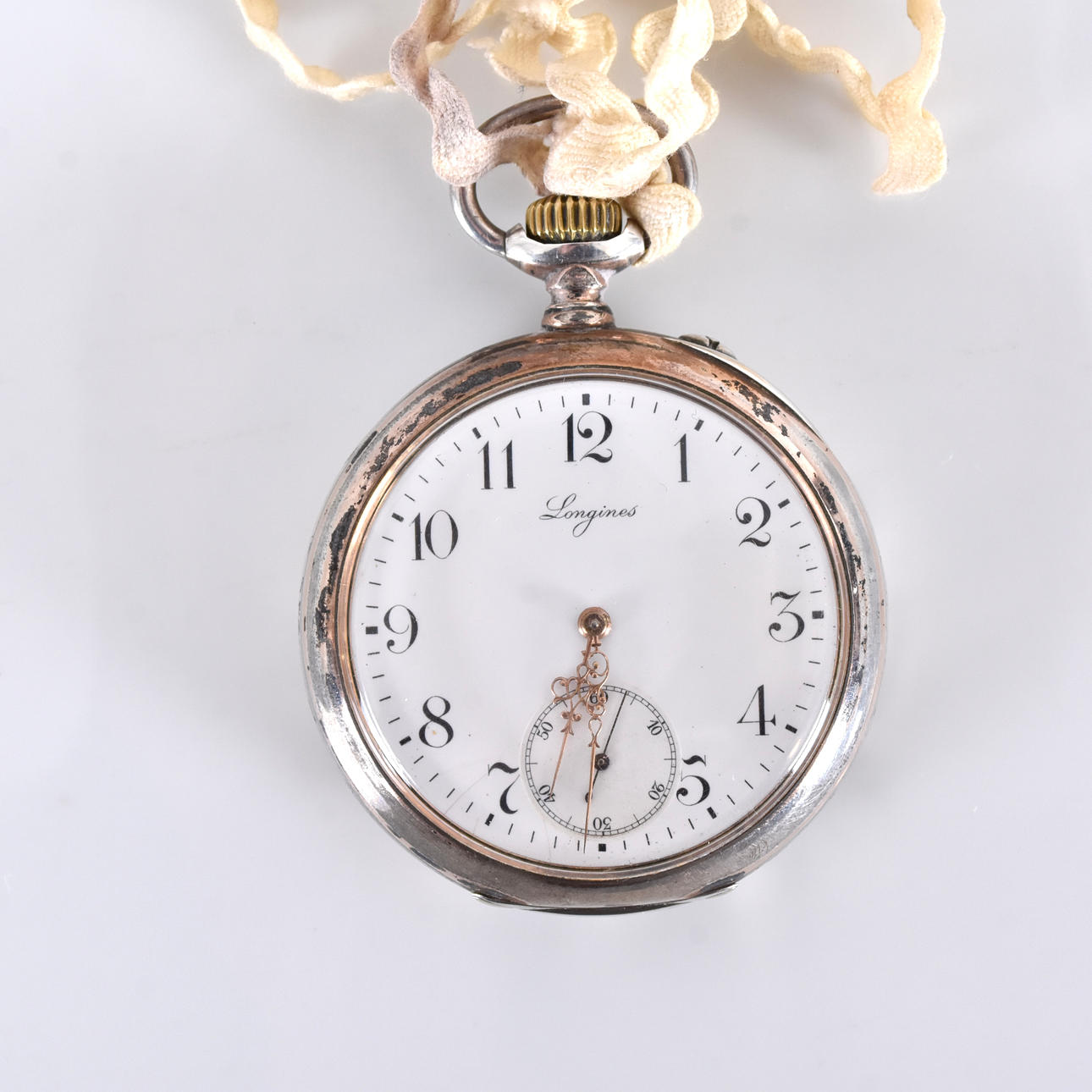 POCKET WATCH, silver, Longines, Avance Retard.