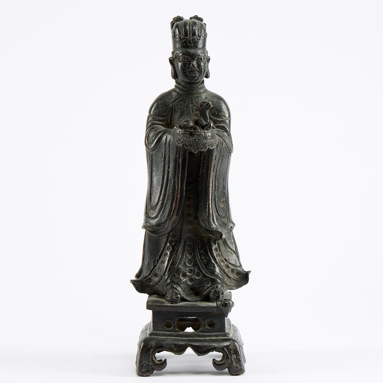 FIGURIN, Stående Gudom Kina brons.