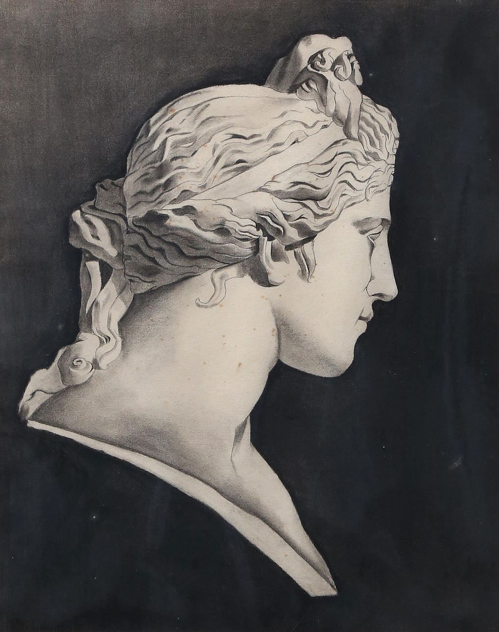 SPANISH SCHOOL, FIRST HALF 20TH CENTURY. Classic head.