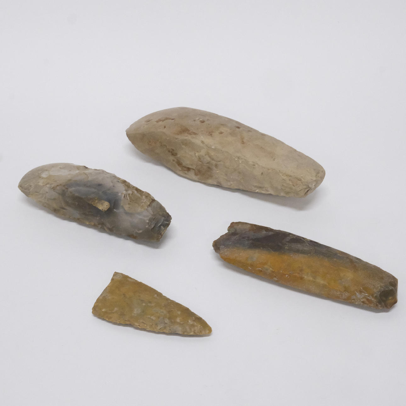 STONE AGE OBJECTS, FOUR PIECES.