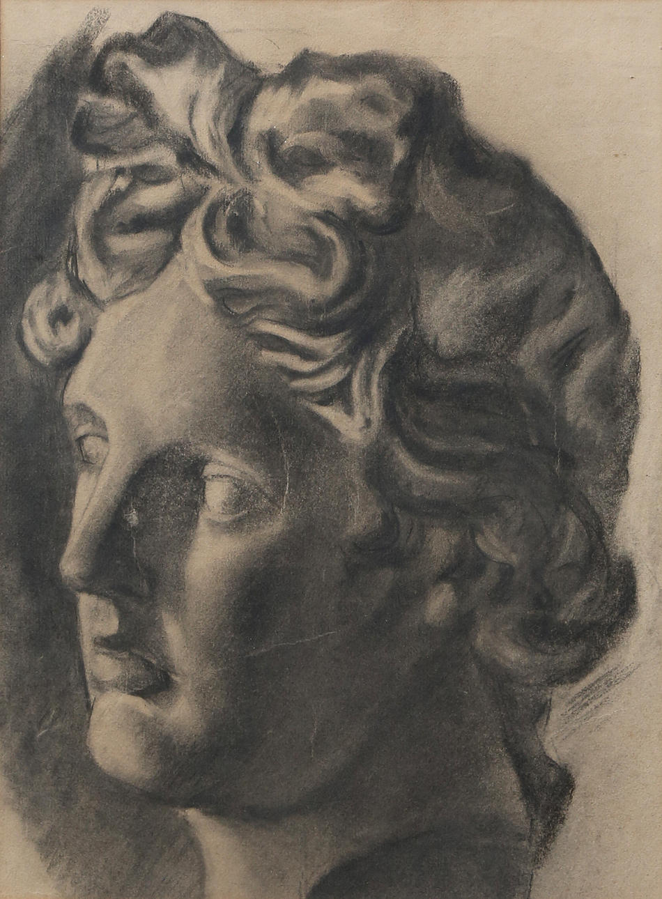 SPANISH SCHOOL, FIRST HALF 20TH CENTURY. Classic head.