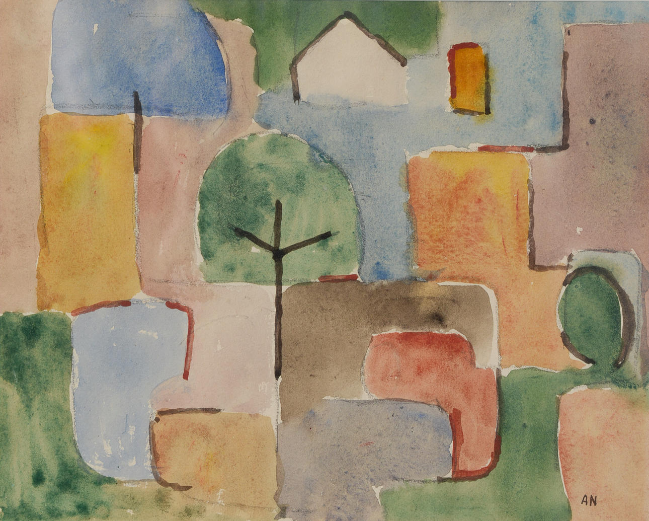 ARNE NILSSON. Abstract composition, 1950s, watercolour, signed.