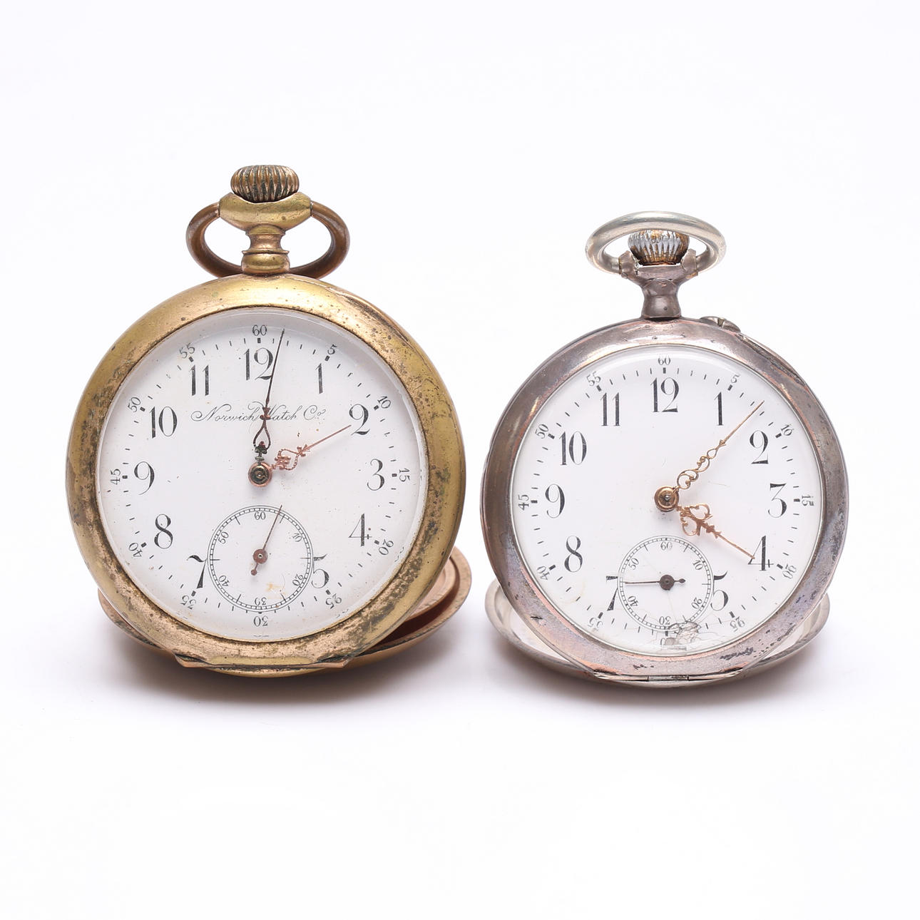 A pocket watch, 2 pcs, including silver.