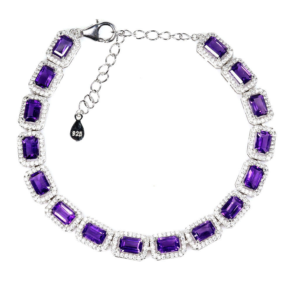 AMETHYST SILVER BRACELET.