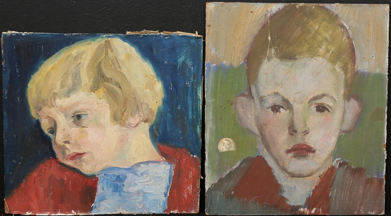 OKÄND KONSTNÄR. oil on panel, 2 pcs, portrait, unsigned.