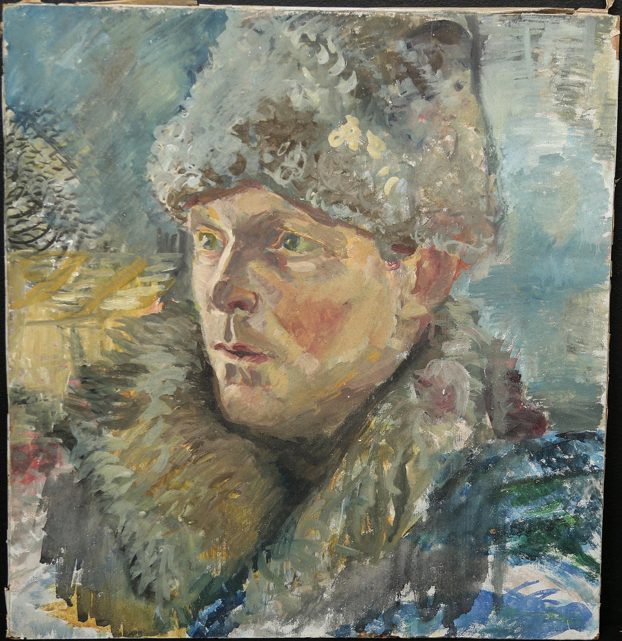 OKÄND KONSTNÄR. oil on panel, portrait, unsigned.