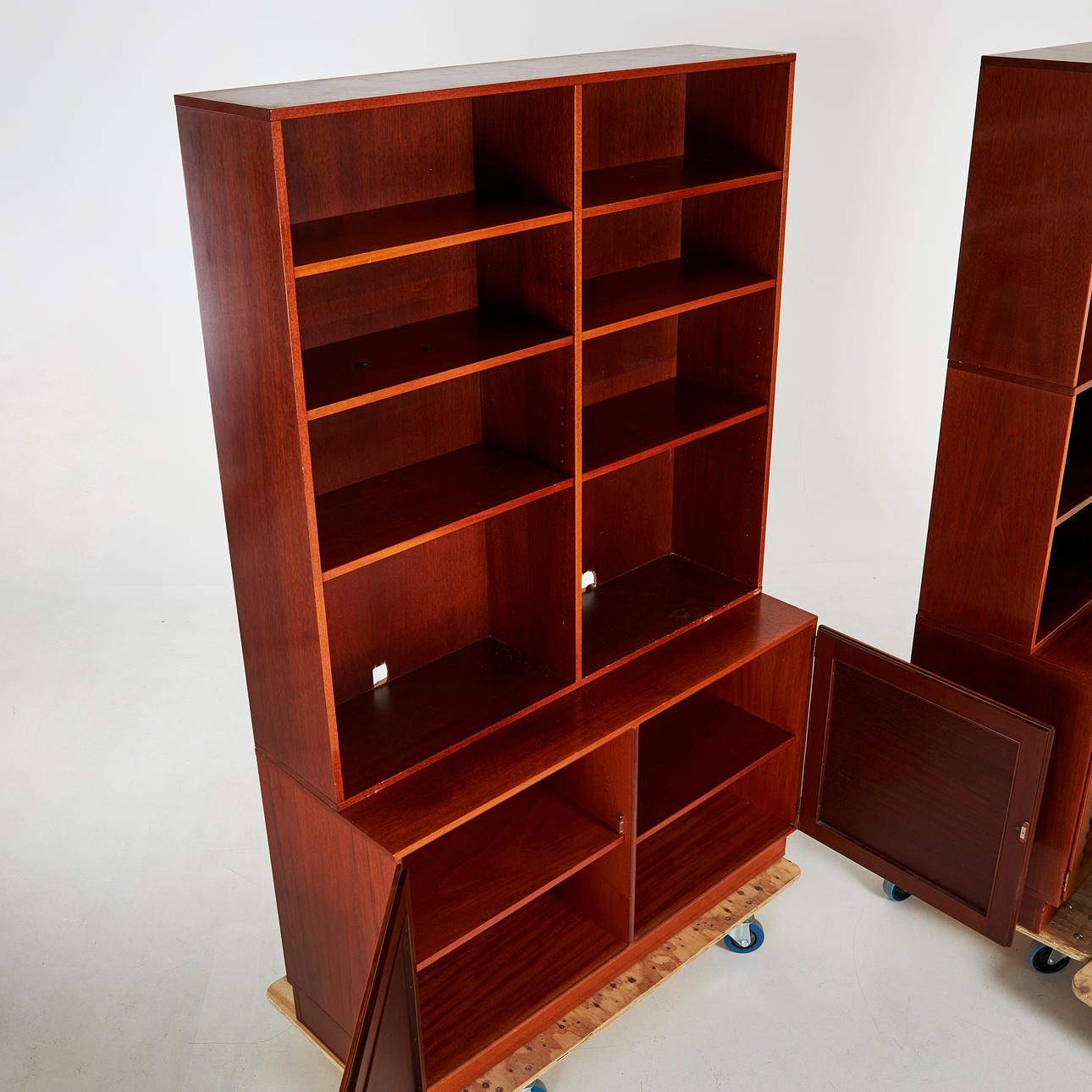 BOOKCASES. 3 modular sections, second half of the 20th century ...